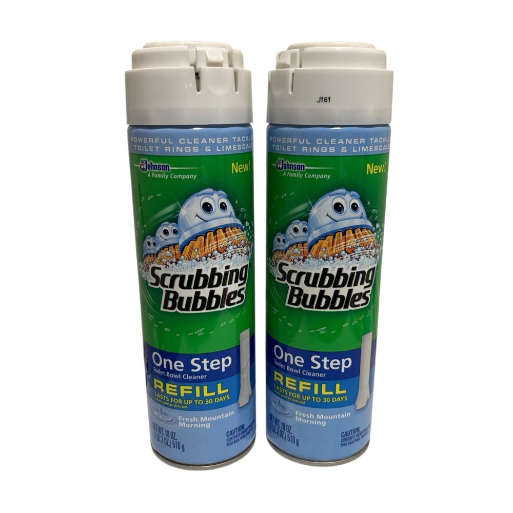 NEW Scrubbing Bubbles One Step Refill Fresh Mountain Morning 2 - 18 oz Cans